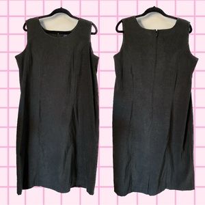 Vintage PS Career Green Velvety Sleeveless Dress Size 18